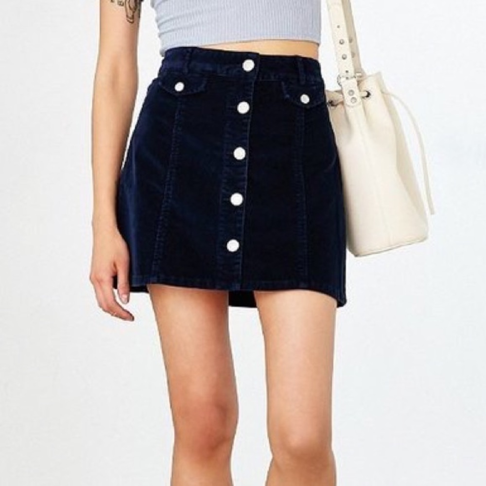 Urban Outfitters Navy Corduroy Skirt